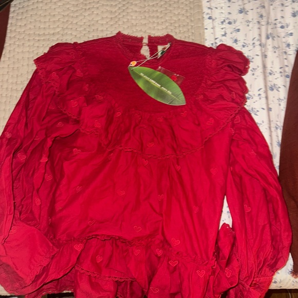 FARM Rio Red Ruffled Blouse - Picture 3 of 3